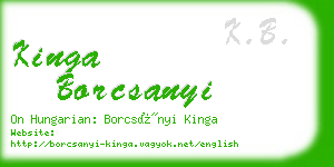 kinga borcsanyi business card